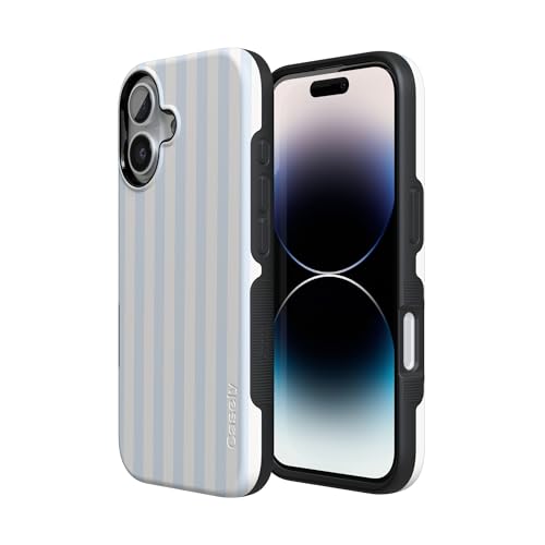 Casely iPhone 17 Case | Blue Stripes | Sunday Best | Bold Protective Design | Compatible with MagSafe - Image 2