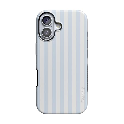Casely iPhone 17 Case | Blue Stripes | Sunday Best | Bold Protective Design | Compatible with MagSafe - Image 1