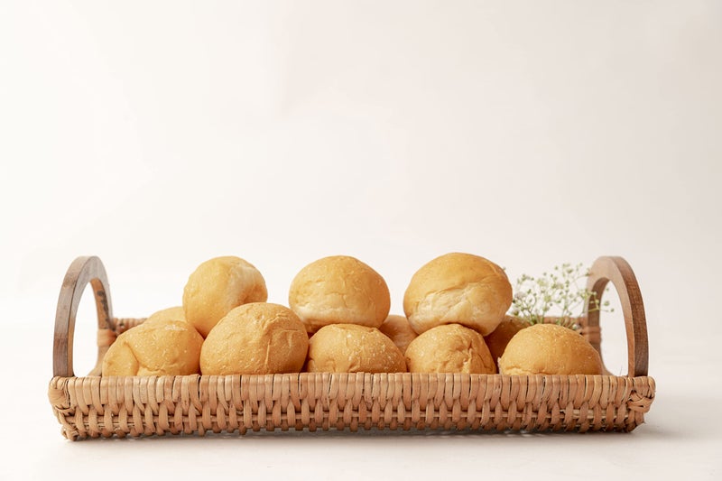 KADAM HAAT Handmade Wicker Bread Tray with Handles | Kitchen Counter Top Storage Tray, Decorative Tray | Home and Restaurants for Serving Snacks, Breads and Appetizers (Brown) - Image 2