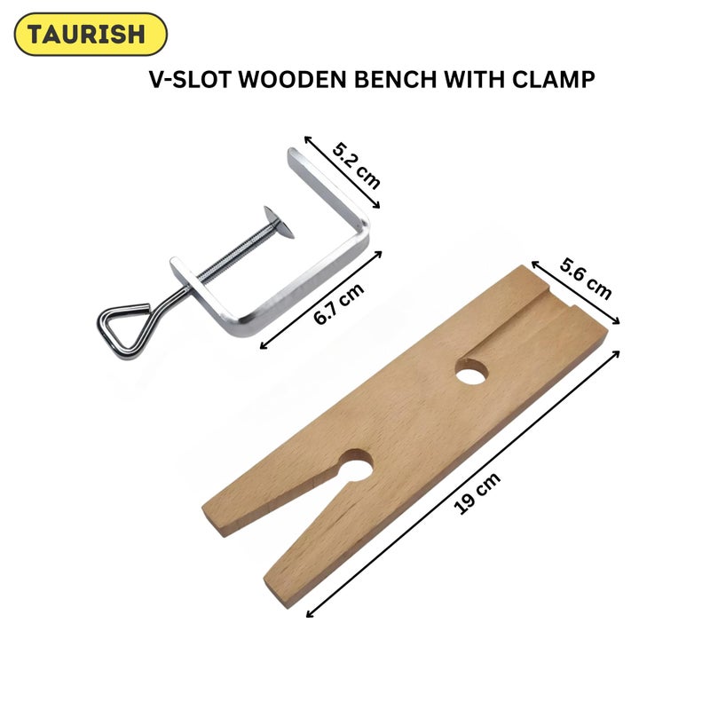 TAURISH 3-in-1 Professional Jeweler's Saw Kit - Adjustable Saw Frame, 144 Blades (Sizes 1/0-2), and V-Slot Wooden Bench Pin with Clamp - Jewelry Making, Wood, Metal and Craft Cutting Tool Set - Image 3
