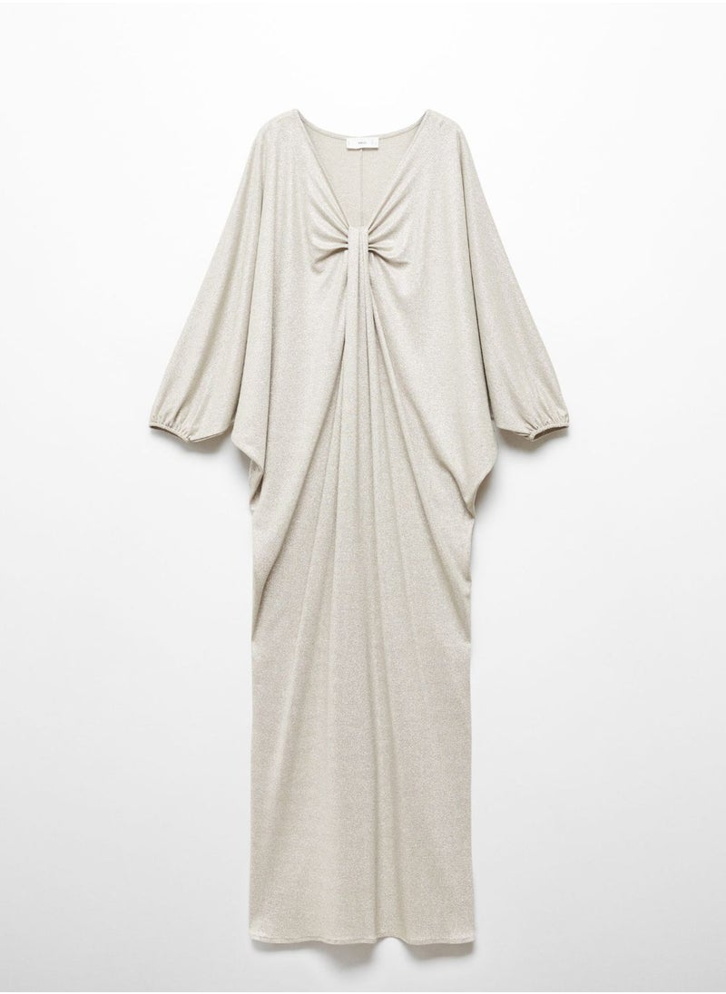MANGO - Twist Front Satin Dress - Image 1