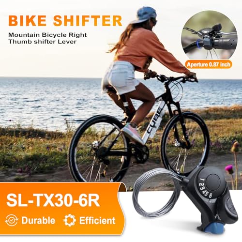 RainFlowwer Bike Shifter SL-TX30-6R, 6 Speed Bike Right Thumb Shift Lever for Mountain City Road Folding Bicycle - Image 5