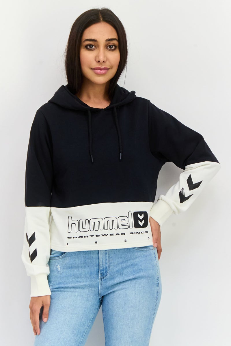 Hummel Women Sportswear Fit Long Sleeve Outdoor Hoodies, Black/White - Image 1