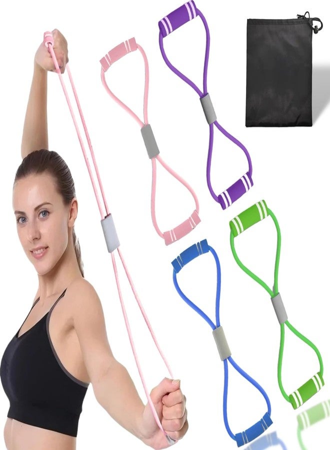 Funvalley Surperfect Figure 8 Fitness Band for Home Workouts, Arm Chest & Shoulder Exercise, Stretch Band for Strength Training, Men & Women (4pcs),Gift for Christmas - Image 1
