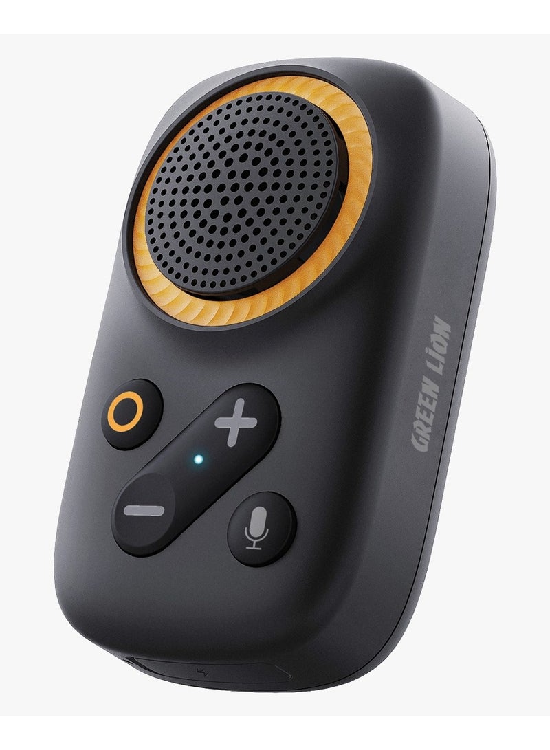 جرين ليون مكبر صوت Pulse Wear / مكبر صوت بلوتوث يمكن ارتداؤه مع ميكروفون مدمج / مساعد صوتي / مشبك مغناطيسي / مغناطيس مزدوج / مشبك زنبركي / مكبر صوت صغير الحجم / بدون استخدام اليدين / قوي ومتين - أسود - Image 2