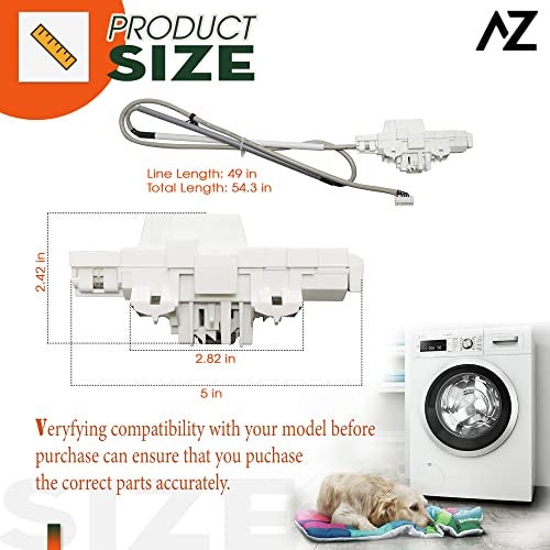 AZ4U Washer Door Lid Lock Latch Switch Replace For Whirlpool Cabrio WTW8040DW4 WTW7040DW0 WTW7300DW0 WTW7000DW0 WTW8500DC0 WTW7300DW1 WTW8040DW0 WTW7040DW1 WTW8040DW2 WTW8000DW WTW7500GC0 WTW7500GW0 - Image 3
