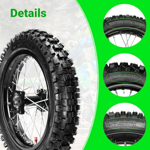 XIKOBY 14" Rear Wheel 90/100-14 3.00-14 Dirt Bike Tire Rim Assembly Compatible with SSR Apollo 150cc 140cc 125cc CR80R CR85R CRF80F CRF125F DB17 KX85 KLX125 TTR125 Off Road Motocross Part - Image 5