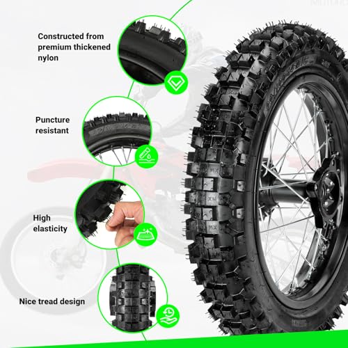XIKOBY 14" Rear Wheel 90/100-14 3.00-14 Dirt Bike Tire Rim Assembly Compatible with SSR Apollo 150cc 140cc 125cc CR80R CR85R CRF80F CRF125F DB17 KX85 KLX125 TTR125 Off Road Motocross Part - Image 3