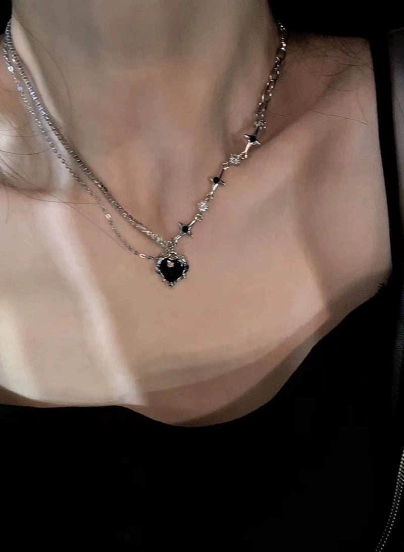 Goolsky Black Heart Pendant Necklace – Edgy Minimalist Choker for Women  - Image 2