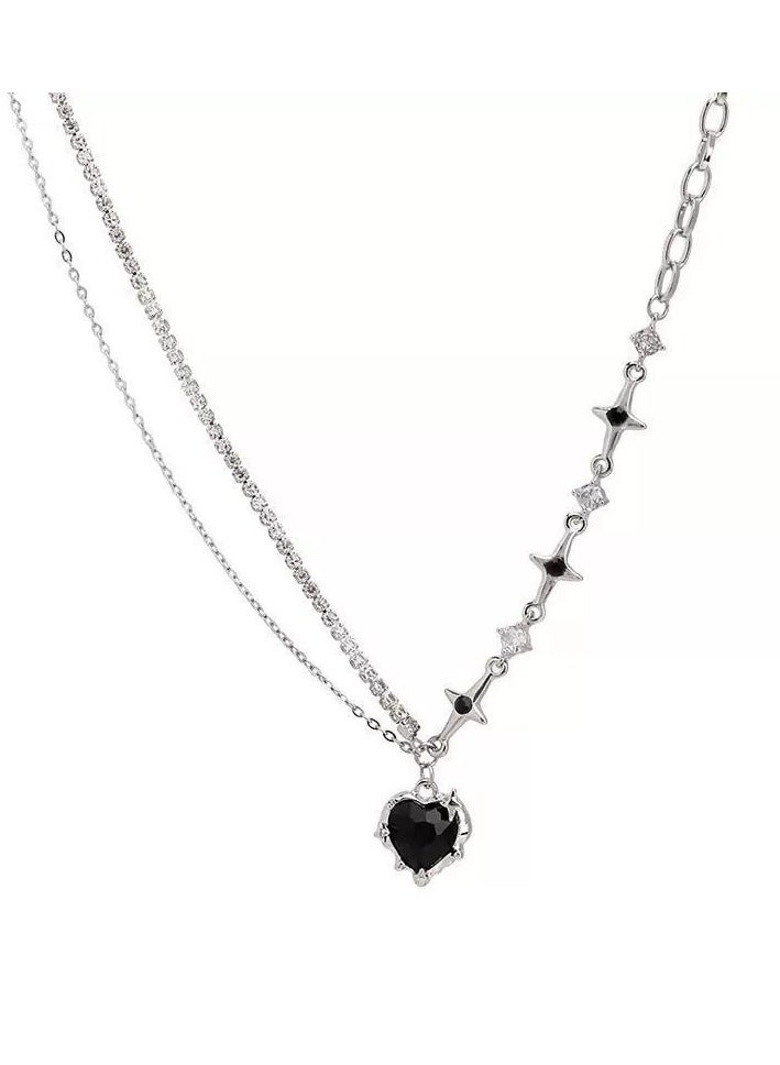 Goolsky Black Heart Pendant Necklace – Edgy Minimalist Choker for Women  - Image 1