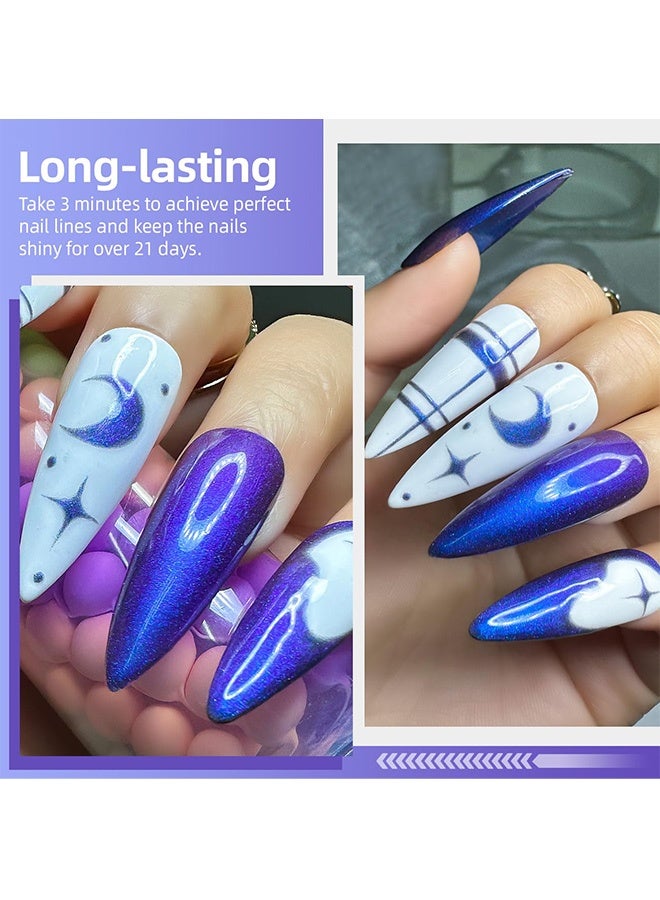 Major Dijit Gel Liner Art Polish 10ml, Chameleon Chrome Design Paint with Thin Brush in Bottle for French Tips Manicure Painting DIY at Home (07) - Image 4