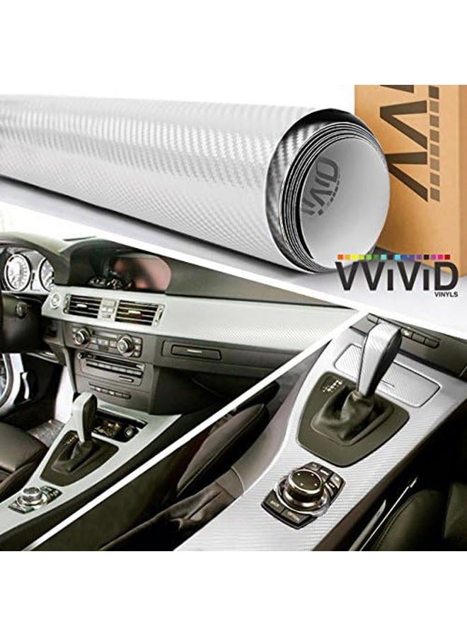 VViViD XPO White Carbon Fiber Car Wrap Vinyl Roll with Air Release Technology (3ft x 5ft) - Image 3