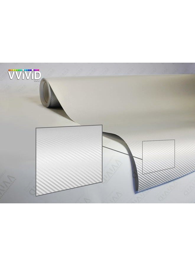 VViViD XPO White Carbon Fiber Car Wrap Vinyl Roll with Air Release Technology (3ft x 5ft) - Image 4