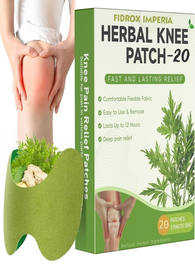 FI FIDROXIMPERIA PAIN RELIEF KNEE 20 PATCHES Herbal Knee Plaster Sticker Pain Relief and Inflammation Patches Joint Knee Relief Patches Kit Natural Wormwood Extract Sticker Knee Pain Relief Patches (Pack Of 20) - Image 1