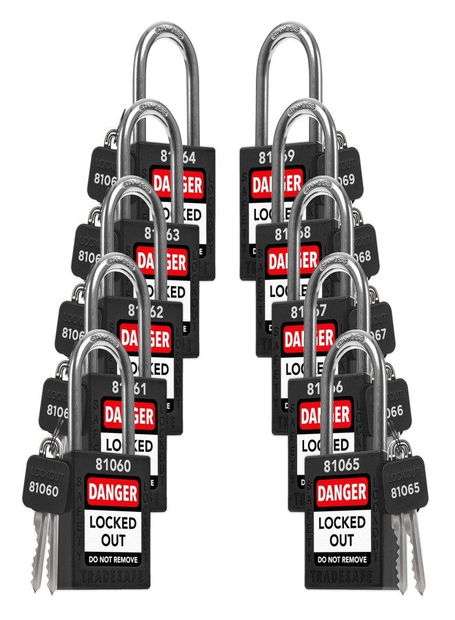 TRADESAFE Lockout Tagout Locks Set - 7 Red Loto Locks, Lockout Locks Keyed Different, 1 Key Per Lock, OSHA Compliant Lock Out Tag Out Padlocks, Safety Padlocks for Electrical Lockout Tag Out Kits - Image 1