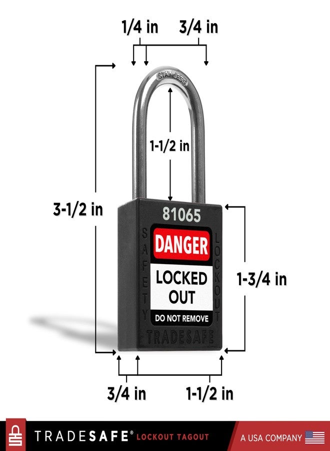 TRADESAFE Lockout Tagout Locks Set - 7 Red Loto Locks, Lockout Locks Keyed Different, 1 Key Per Lock, OSHA Compliant Lock Out Tag Out Padlocks, Safety Padlocks for Electrical Lockout Tag Out Kits - Image 2