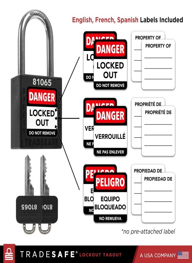 TRADESAFE Lockout Tagout Locks Set - 7 Red Loto Locks, Lockout Locks Keyed Different, 1 Key Per Lock, OSHA Compliant Lock Out Tag Out Padlocks, Safety Padlocks for Electrical Lockout Tag Out Kits - Image 4