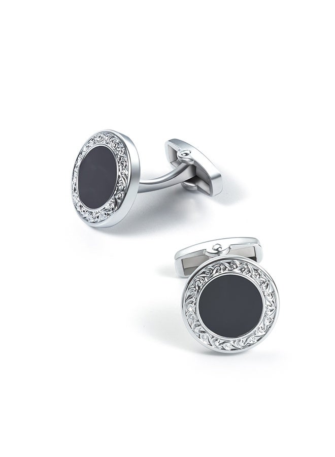 Lemon 2 Pairs Men's Cufflinks, Shirt Suit Cufflinks, Silver cufflinks, With Classic Calm and Unique Design are Suitable for Formal occasions and Daily Mens Accessories(with Cufflink Box) - Image 5