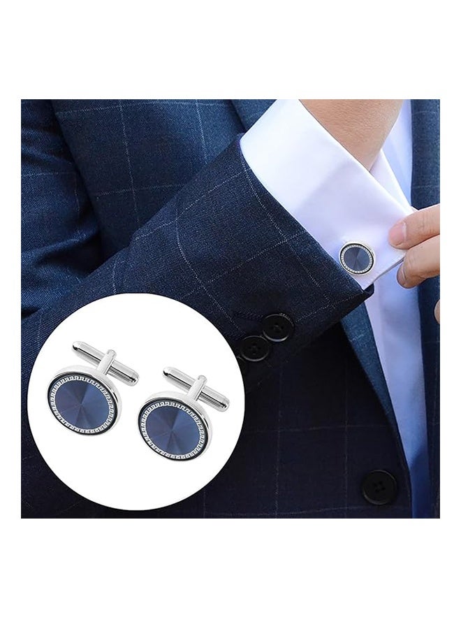 Lemon 2 Pairs Men's Cufflinks, Shirt Suit Cufflinks, Silver cufflinks, With Classic Calm and Unique Design are Suitable for Formal occasions and Daily Mens Accessories(with Cufflink Box) - Image 4