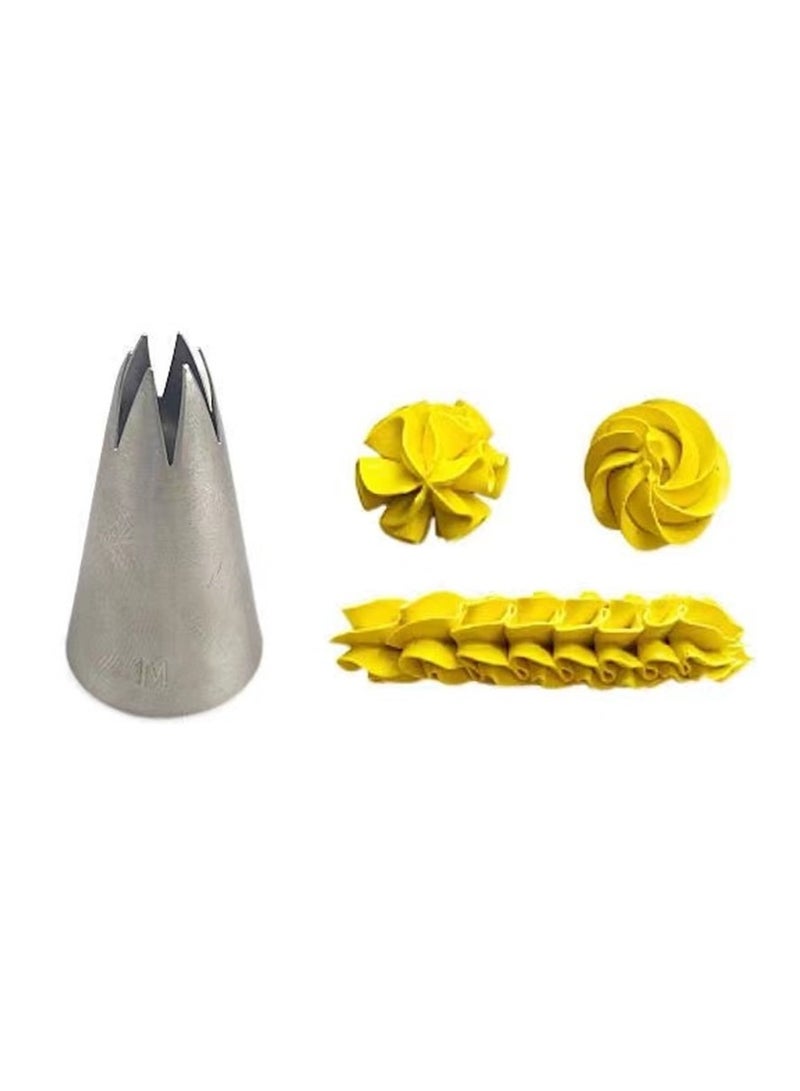 5pcs 1M Piping Nozzles Set, Stainless Steel Icing Nozzles, Cream Cake Piping Tips For Dessert Biscuit Cup Cake, Kitchen Accessories, Baking Tools, DIY Cake Decorating Supplies - Image 5