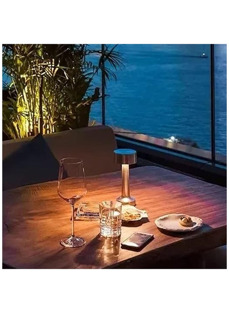 بلومنغ تايم مصباح طاولة ذهبي عتيق LED بثلاثة تروس يعتم 2700 ‑ 6500k مصباح تزيين طويل لمكتب الطعام - Image 5