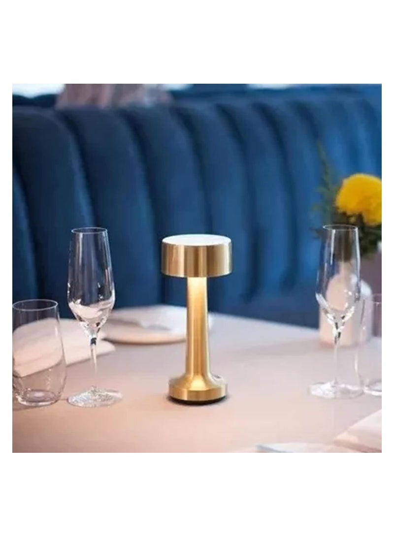 بلومنغ تايم مصباح طاولة ذهبي عتيق LED بثلاثة تروس يعتم 2700 ‑ 6500k مصباح تزيين طويل لمكتب الطعام - Image 3