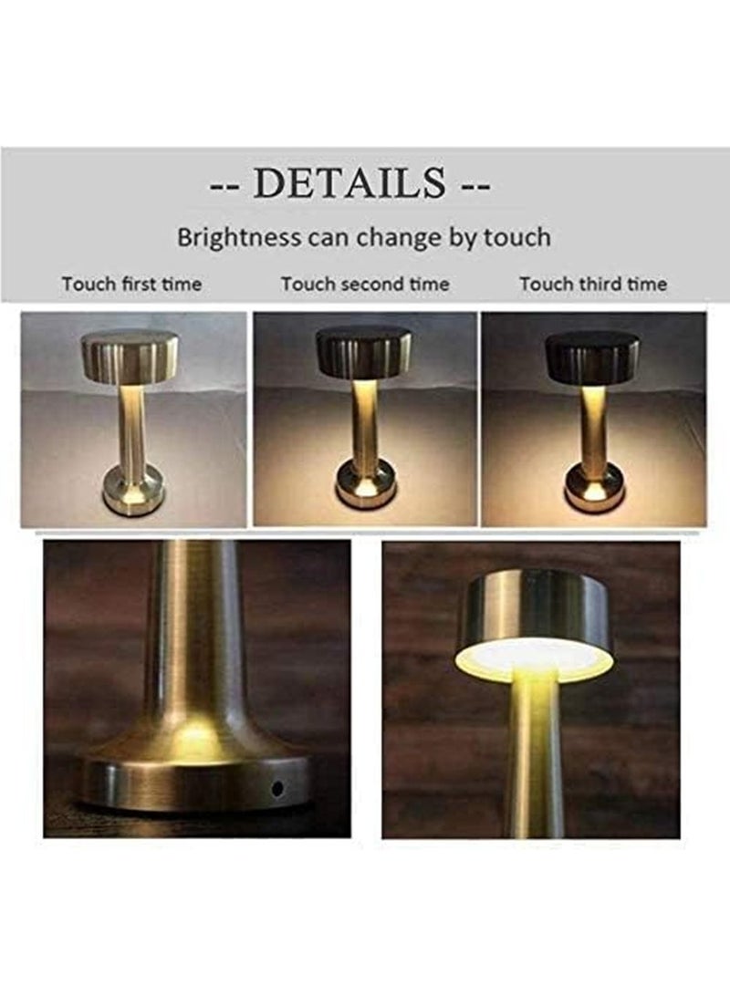 بلومنغ تايم مصباح طاولة ذهبي عتيق LED بثلاثة تروس يعتم 2700 ‑ 6500k مصباح تزيين طويل لمكتب الطعام - Image 4