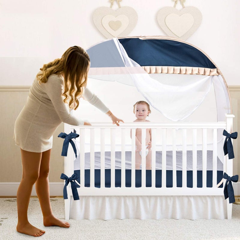 L RUNNZER Safety Crib Tent,Safety Pop Up Tent for Baby Crib,Crib Tent Cover to Keep Baby from Climbing Out and Mosquito bite - Image 5