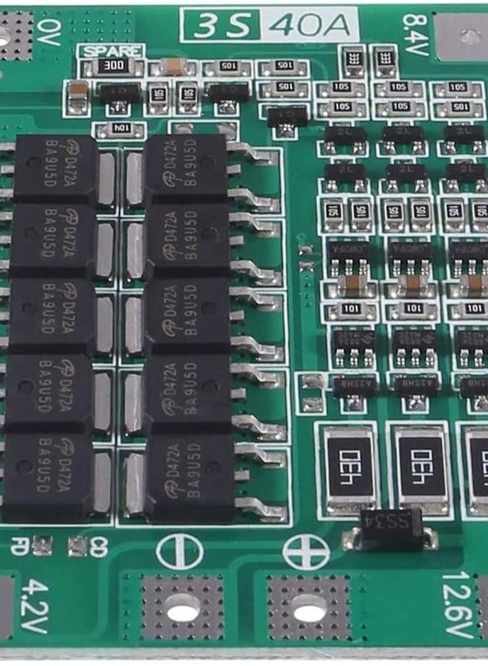 لوحة حماية بطارية ليثيوم أيون 3S 40A 12.6V مع حماية الشاحن للمحركات الدوارة (3S 40A) - Image 2