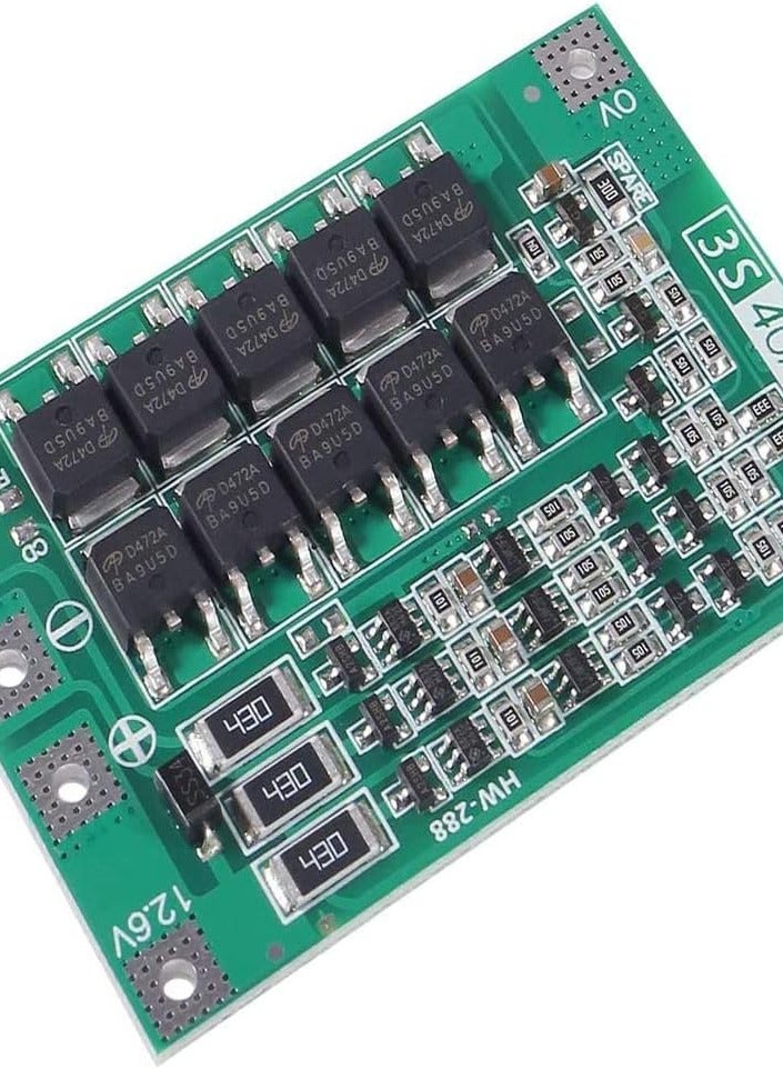 لوحة حماية بطارية ليثيوم أيون 3S 40A 12.6V مع حماية الشاحن للمحركات الدوارة (3S 40A) - Image 1