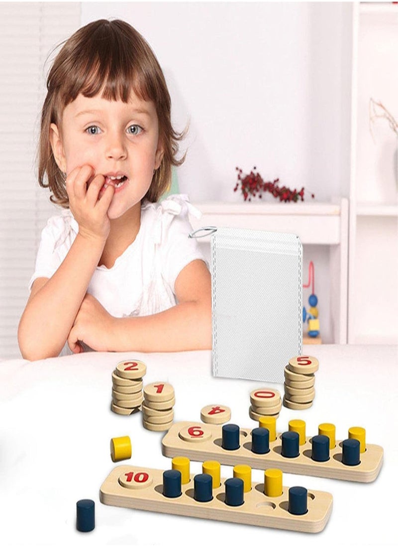 GGOOT Wood Numbers Board,0-10 Number Boards | Montessori Math And Numbers For Kids, Wooden Math Manipulatives Materials, Kindergarten Learning Activities  - Image 3