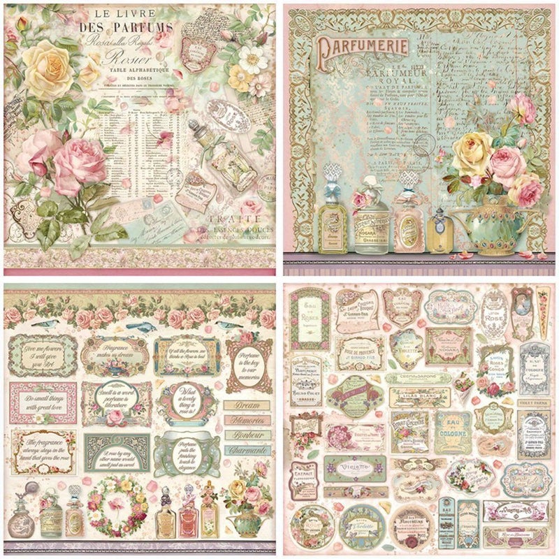 12 Sheets Rose Water Material Paper Journal DIY Tool For Student Stationery Arts Crafts Decoration Creative Projects - Image 5