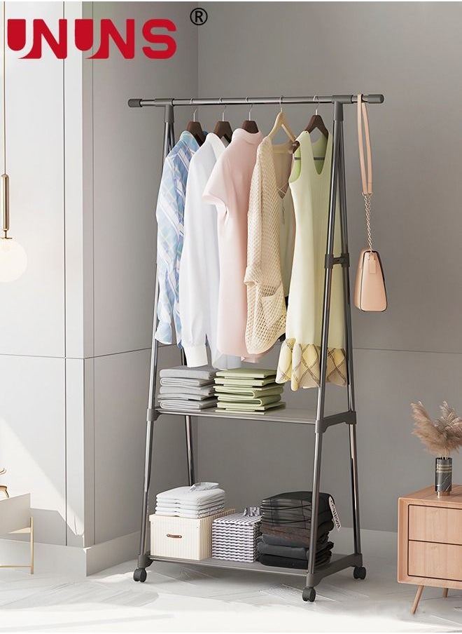 UNUNS - Coat Rack Freestanding,Triangle Coat Rack With Two-layer Storage,Removable Large Capacity Clothes Shoes Bags Boxes - Image 1