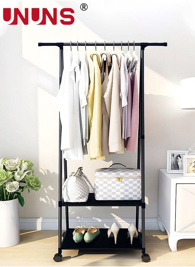UNUNS - Coat Rack Freestanding,Triangle Coat Rack With Two-layer Storage,Removable Large Capacity Clothes Shoes Bags Boxes - Image 1