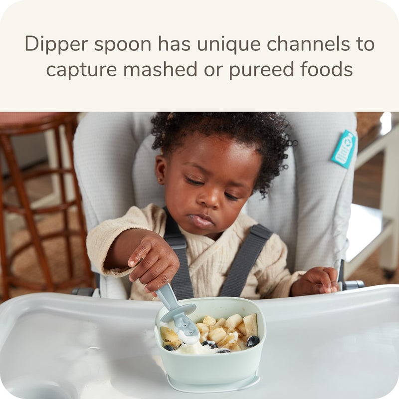 NUK for Nature Pretensil Dipper Spoon and Fork Set, Easy to Grip for Self-Feeding Development, Mess-Free Feeding, Top Rack Dishwasher-Safe, BPA & Latex-Free - Image 3