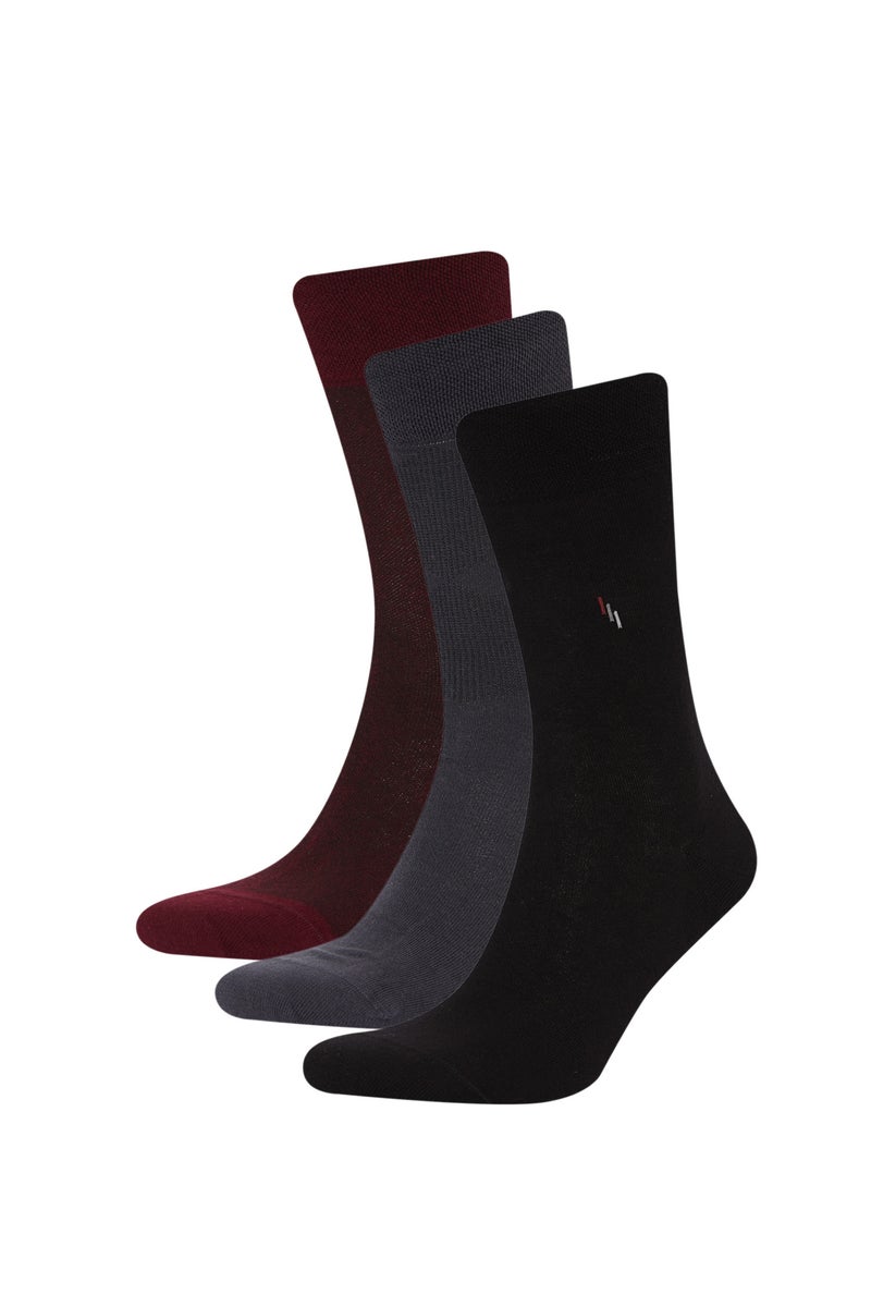 DeFacto Man Man Seamless 3 Piece Cotton Long Socks - Image 1