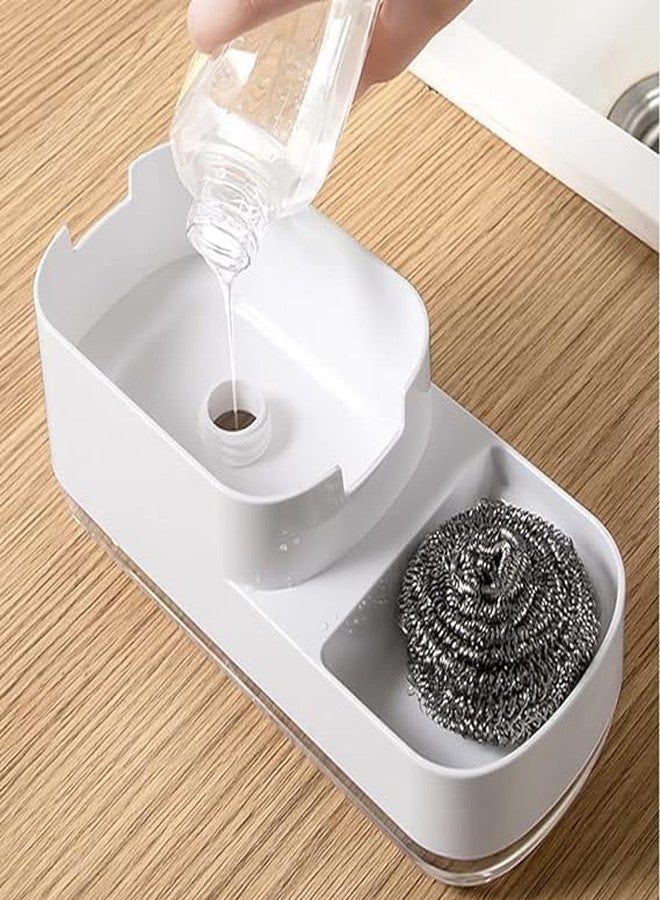 DARDRIS 3-in-1 Dish Soap Dispenser with Sponge Holder & Tray | One-Hand Pump for Kitchen Sink | Liquid Soap Dispenser for Dishwashing & Cleaning - Image 5