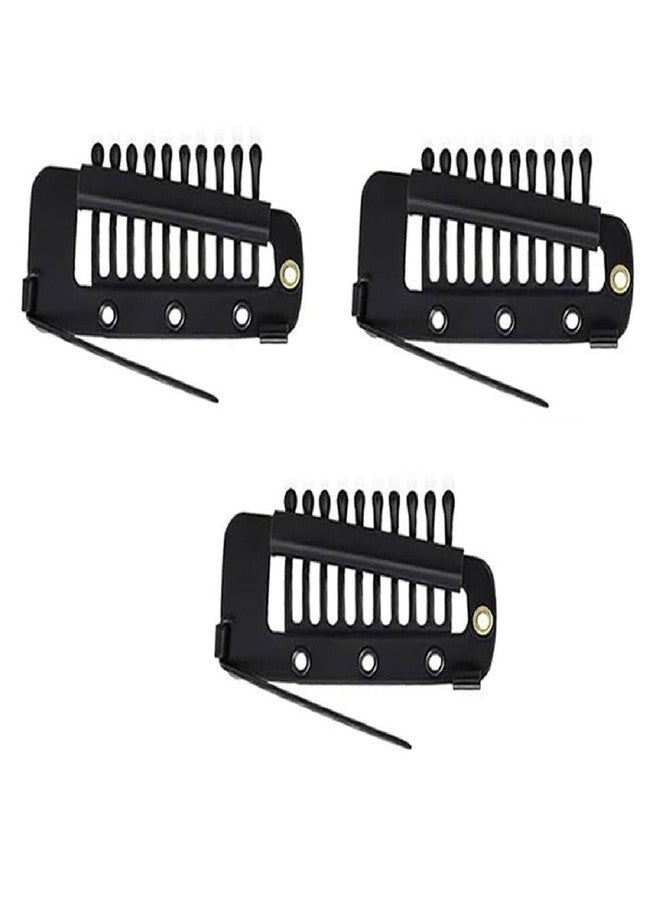 VAMA FASHIONS Black Stainless steel Chunni Clips Safety Pins Chunni Head Hair Patch Teeth Wig Strong Grip Dupatta Setting Bridal Saree Pallu Pin For Women & Girls - Image 1