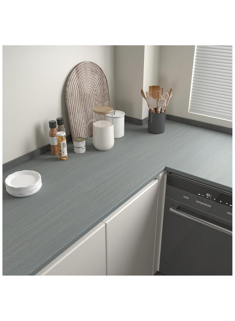 آنا ورق جدران لاصق مزيف بتصميم خشبي مقاوم للماء والرطوبة والزيوت، 45 سم × 2 م، مناسب لتجديد المنازل - Image 5