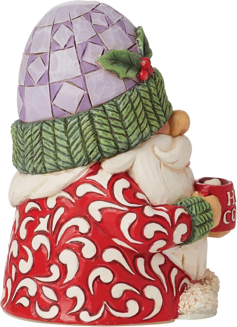 Enesco Jim Shore Heartwood Creek Gnome Drinking Hot Cocoa Figurine- Stone Resin Hand Painted Crafted Collectible Gnomes Mini Figurines Christmas Home Decor Statue, 4 Inch - Image 4