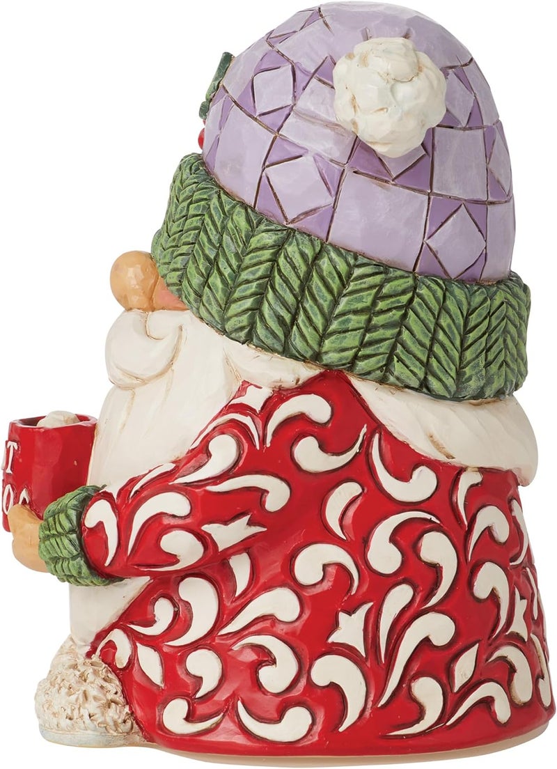 Enesco Jim Shore Heartwood Creek Gnome Drinking Hot Cocoa Figurine- Stone Resin Hand Painted Crafted Collectible Gnomes Mini Figurines Christmas Home Decor Statue, 4 Inch - Image 2