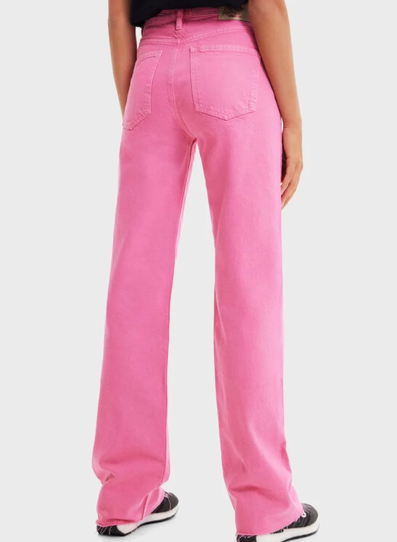 DESIGUAL High Waist Printed Jeans