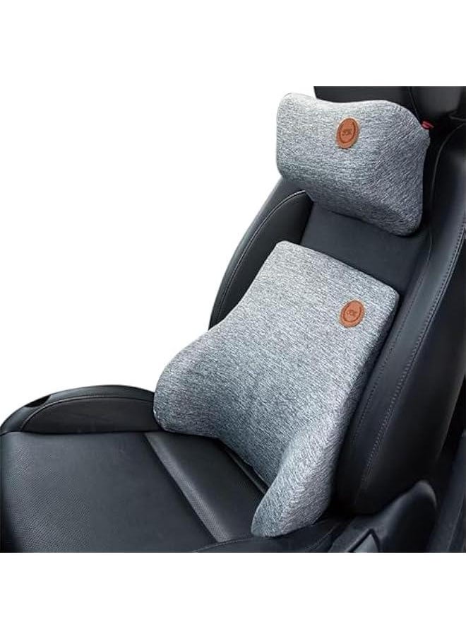 HOOKOR Car Pillow Neck Lumbar Support Set,Memory Foam Ergonomic Neck Pillow Kit for Driving Fatigue Relief, Comfort and Support Your Neck and Bac  - Image 1