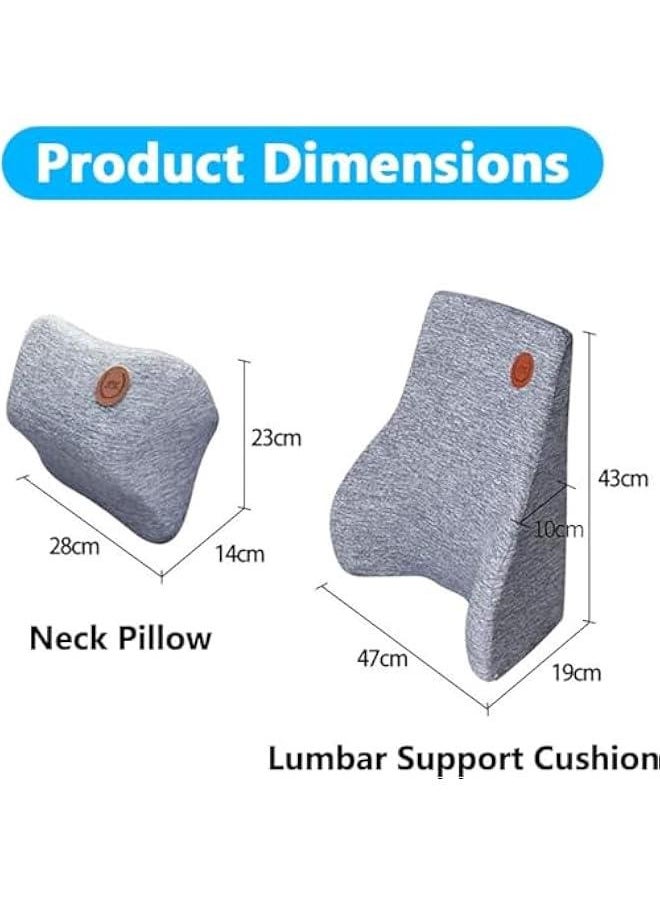 HOOKOR Car Pillow Neck Lumbar Support Set,Memory Foam Ergonomic Neck Pillow Kit for Driving Fatigue Relief, Comfort and Support Your Neck and Bac  - Image 2