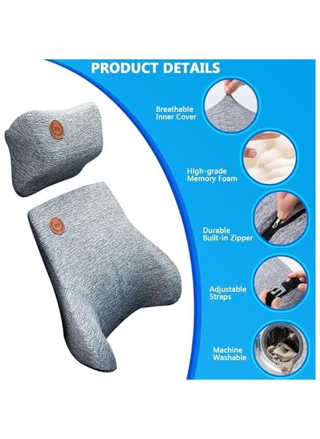 HOOKOR Car Pillow Neck Lumbar Support Set,Memory Foam Ergonomic Neck Pillow Kit for Driving Fatigue Relief, Comfort and Support Your Neck and Bac  - Image 3