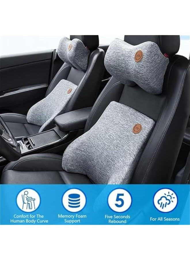 HOOKOR Car Pillow Neck Lumbar Support Set,Memory Foam Ergonomic Neck Pillow Kit for Driving Fatigue Relief, Comfort and Support Your Neck and Bac  - Image 4
