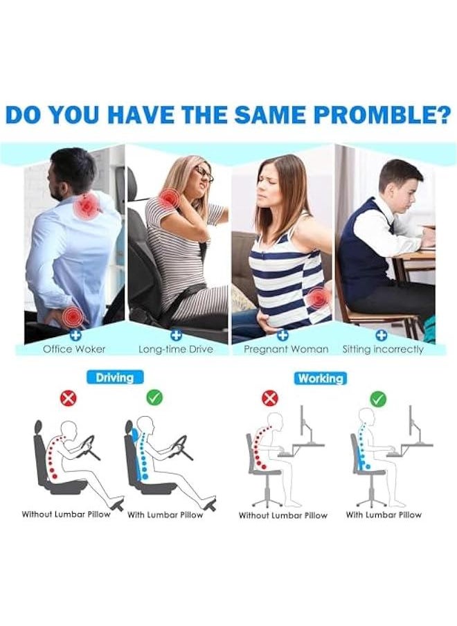 HOOKOR Car Pillow Neck Lumbar Support Set,Memory Foam Ergonomic Neck Pillow Kit for Driving Fatigue Relief, Comfort and Support Your Neck and Bac  - Image 5