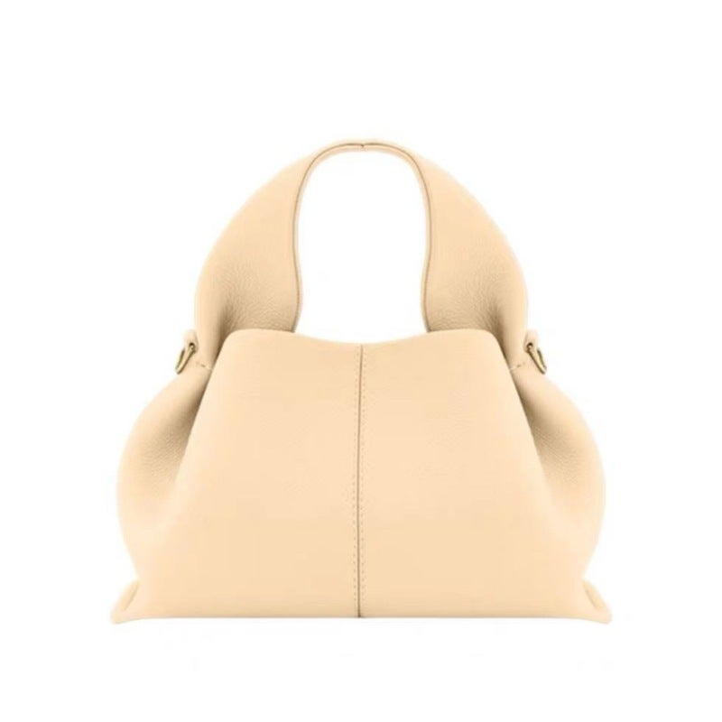 French Niche polene Cloud Bag Neuf 9 Cowhide Handbag Crossbody Shoulder Womens Bag poleno Dumpling Bag Wheat color trumpet 