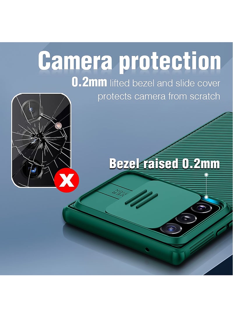 Nillkin Protective Case for Samsung Galaxy S23 FE 5G, TPU Shockproof Airbags Frame with Camera Lens Protection Slide Cover, PC Anti-Fingerprint Mobile Back Cover, 6.4-inch Slim Fit Phone Cases (Green) - Image 3