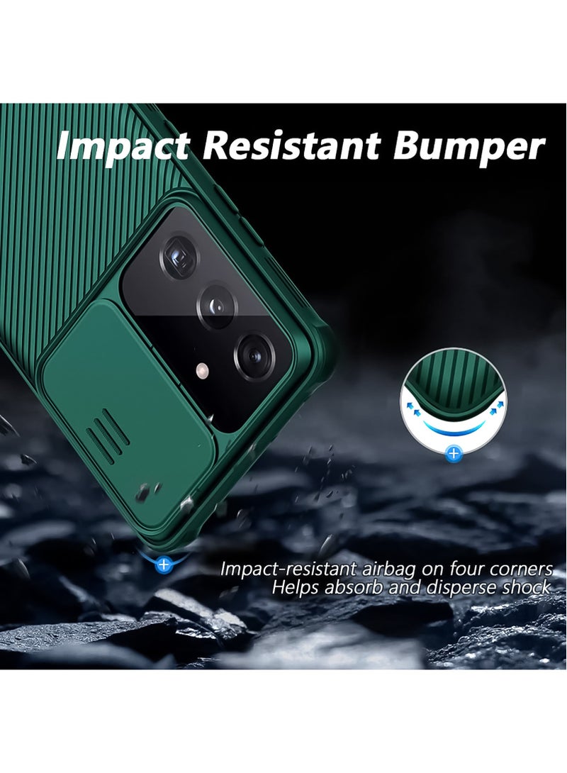 Nillkin Protective Case for Samsung Galaxy S23 FE 5G, TPU Shockproof Airbags Frame with Camera Lens Protection Slide Cover, PC Anti-Fingerprint Mobile Back Cover, 6.4-inch Slim Fit Phone Cases (Green) - Image 4